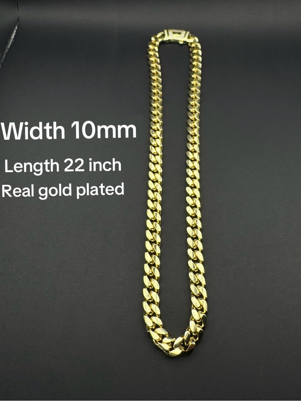 14k Gold Plated Cuban Link Chain Necklace - 22in high quality